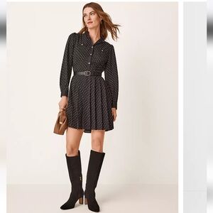 Paisley Pleated Dress, Belted, Size 8, Zippered Side NWT size 8